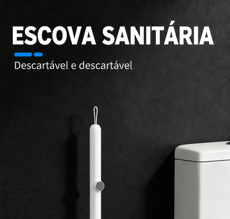 Escova sanitária descartável SOPAMI ao lado do vaso