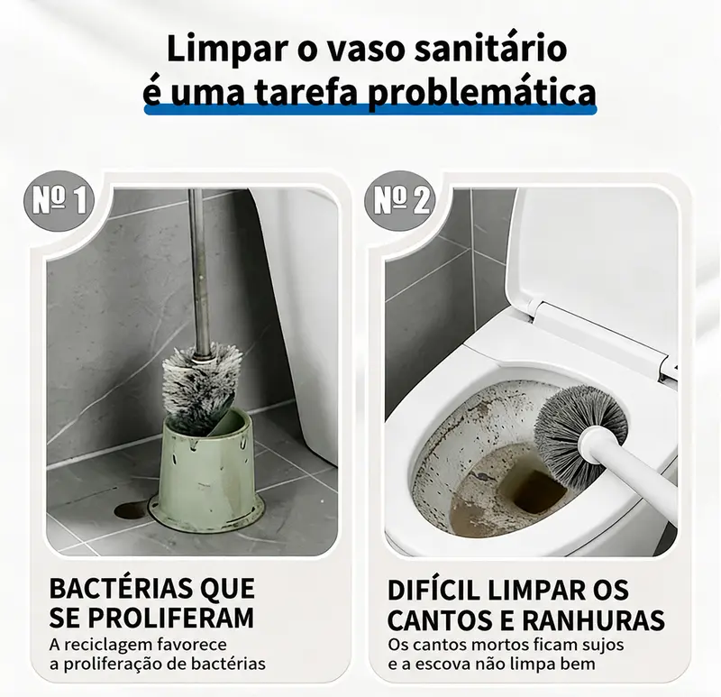 Problemas da escova comum: bactérias que se proliferam e cantos difíceis de limpar